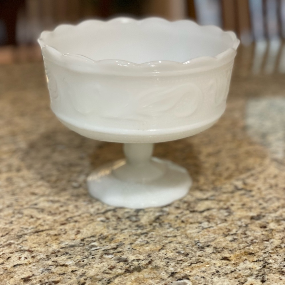 Vintage milk glass candy/fruit holder